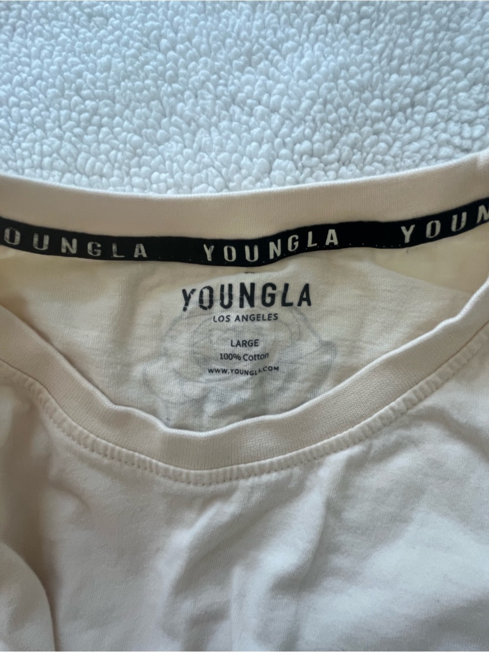 YoungLA Men's Cream Crew Neck Tee - Picture 3 of 3